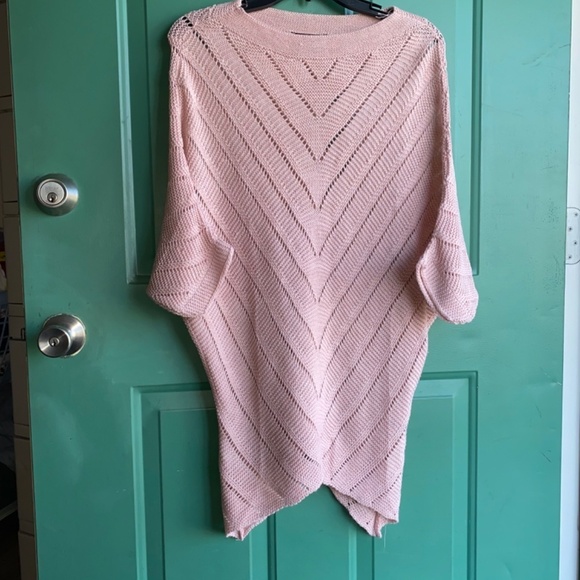 CCK style ladies size large crochet long sweater peach color - Picture 2 of 6